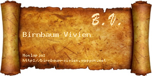 Birnbaum Vivien névjegykártya